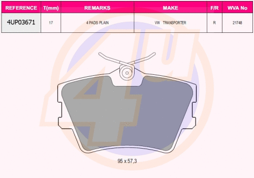 Brake Pad Set, disc brake (4UP03671)