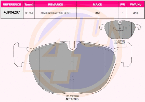 Brake Pad Set, disc brake (4UP04207)