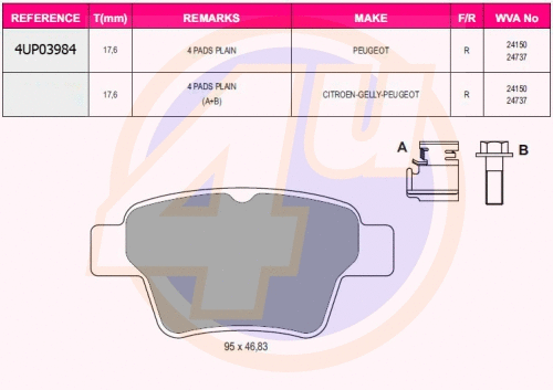 Brake Pad Set, disc brake (4UP03984)