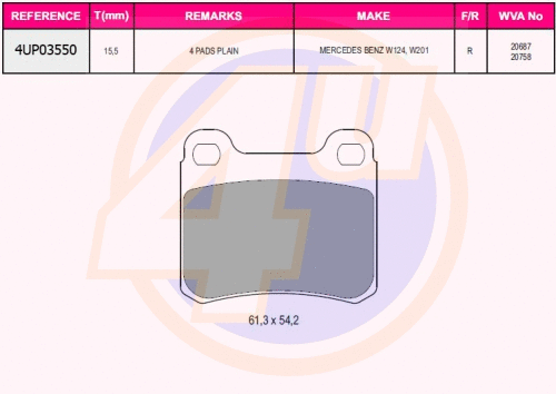 Brake Pad Set, disc brake (4UP03550)