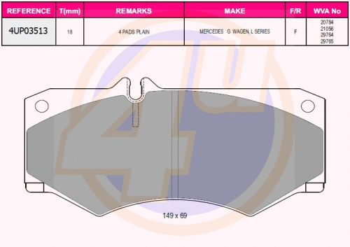 Brake Pad Set, disc brake (4UP03513)