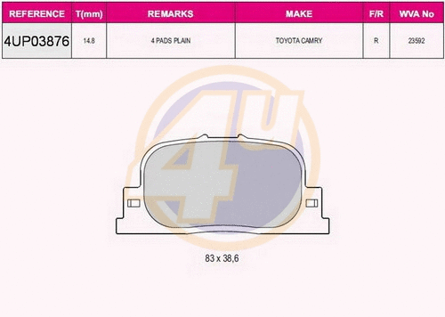 Brake Pad Set, disc brake (4UP03876)