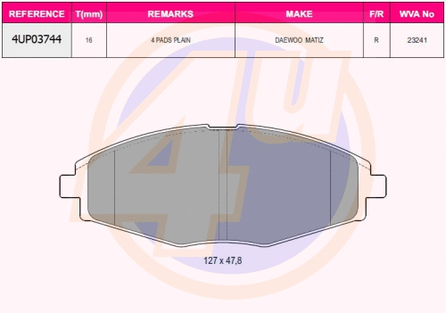 Brake Pad Set, disc brake (4UP03744)