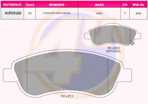 Brake Pad Set, disc brake (4UP04160)