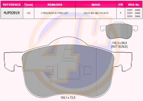 Brake Pad Set, disc brake (4UP03919)