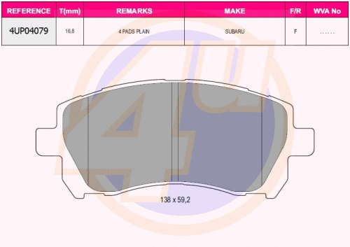 Brake Pad Set, disc brake (4UP04079)