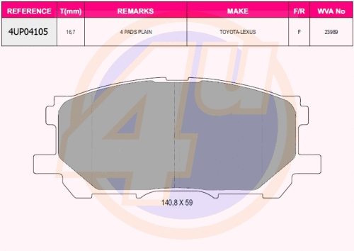 Brake Pad Set, disc brake (4UP04105)