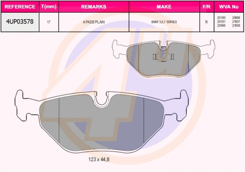 Brake Pad Set, disc brake (4UP03578)