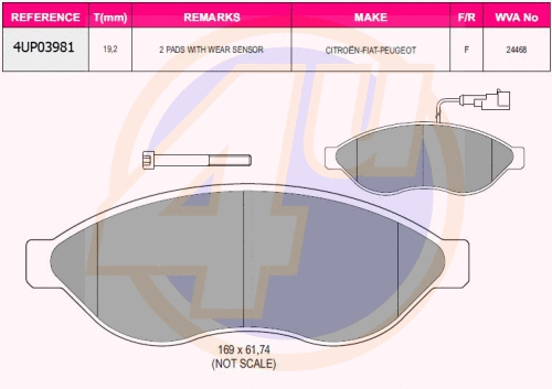 Brake Pad Set, disc brake (4UP03981)