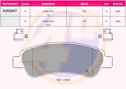 Brake Pad Set, disc brake (4UP03947)
