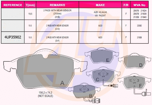 Brake Pad Set, disc brake (4UP35902)