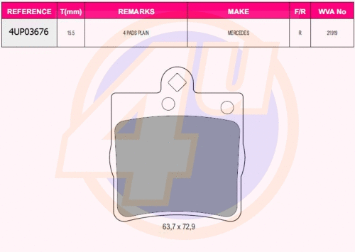 Brake Pad Set, disc brake (4UP03676)