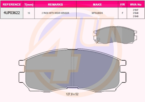 Brake Pad Set, disc brake (4UP03622)