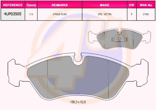 Brake Pad Set, disc brake (4UP03505)