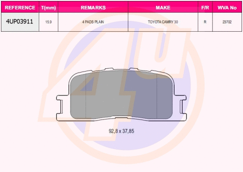 Brake Pad Set, disc brake (4UP03911)