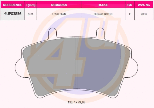Brake Pad Set, disc brake (4UP03856)