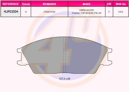 Brake Pad Set, disc brake (4UP03504)