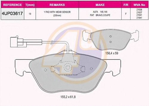 Brake Pad Set, disc brake (4UP03617)