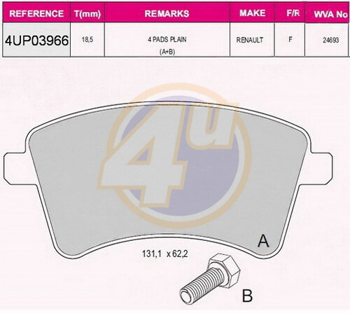 Brake Pad Set, disc brake (4UP03966)