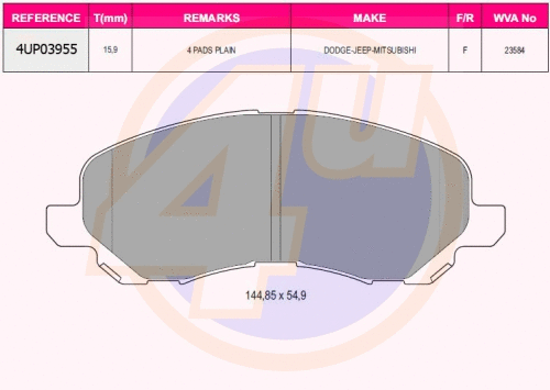 Brake Pad Set, disc brake (4UP03955)