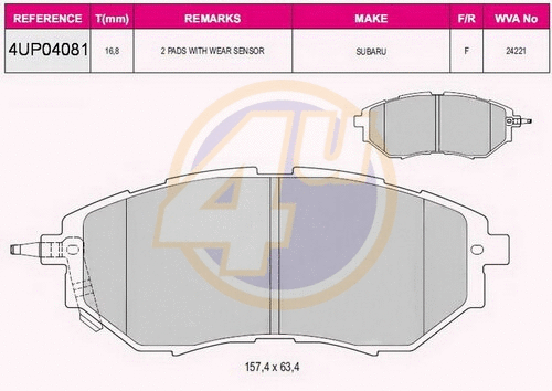 Brake Pad Set, disc brake (4UP04081)