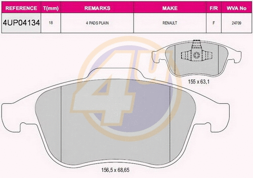 Brake Pad Set, disc brake (4UP04134)