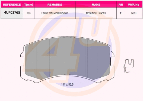 Brake Pad Set, disc brake (4UP03765)