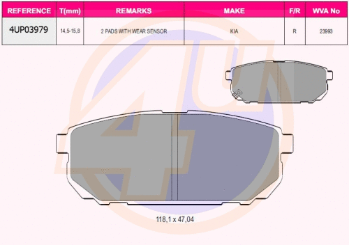 Brake Pad Set, disc brake (4UP03979)