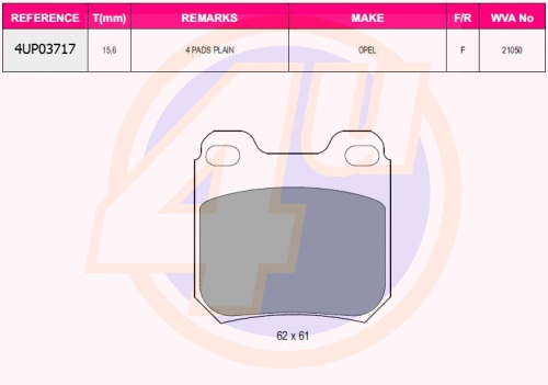 Brake Pad Set, disc brake (4UP03717)