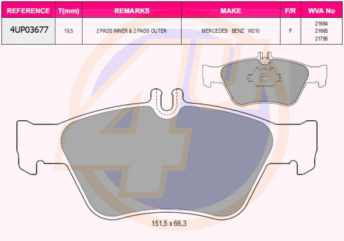 Brake Pad Set, disc brake (4UP03677)