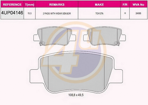 Brake Pad Set, disc brake (4UP04146)