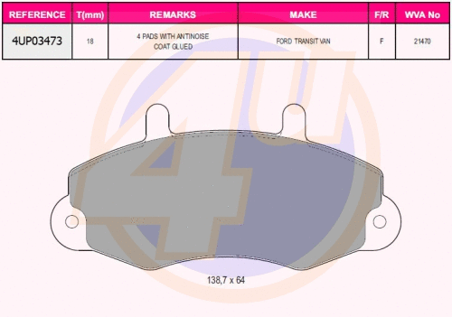 Brake Pad Set, disc brake (4UP03473)