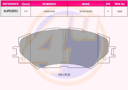 Brake Pad Set, disc brake (4UP03953)