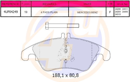 Brake Pad Set, disc brake (4UP04249)