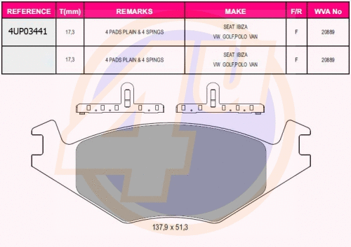 Brake Pad Set, disc brake (4UP03441)