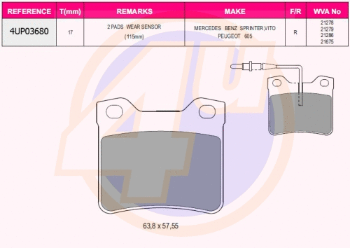 Brake Pad Set, disc brake (4UP03680)
