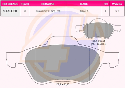 Brake Pad Set, disc brake (4UP03950)