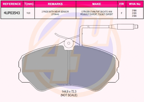 Brake Pad Set, disc brake (4UP03543)