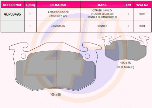 Brake Pad Set, disc brake (4UP03496)