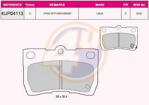 Brake Pad Set, disc brake (4UP04113)