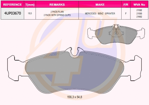 Brake Pad Set, disc brake (4UP03670)