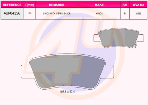 Brake Pad Set, disc brake (4UP04156)