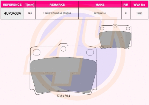 Brake Pad Set, disc brake (4UP04084)