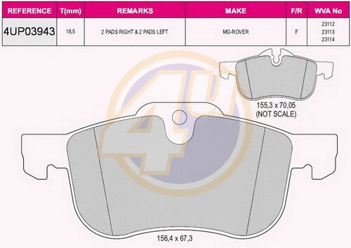 Brake Pad Set, disc brake (4UP03943)