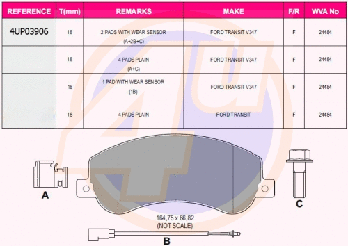 Brake Pad Set, disc brake (4UP03906)