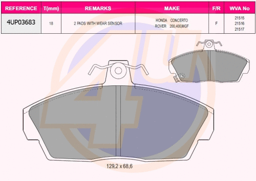 Brake Pad Set, disc brake (4UP03683)
