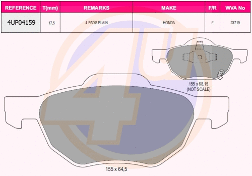 Brake Pad Set, disc brake (4UP04159)