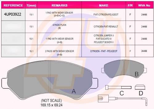 Brake Pad Set, disc brake (4UP03922)