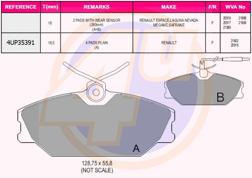 Brake Pad Set, disc brake (4UP35391)