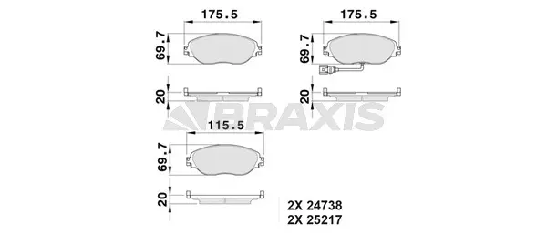 Brake Pad Set, disc brake (AB0528)